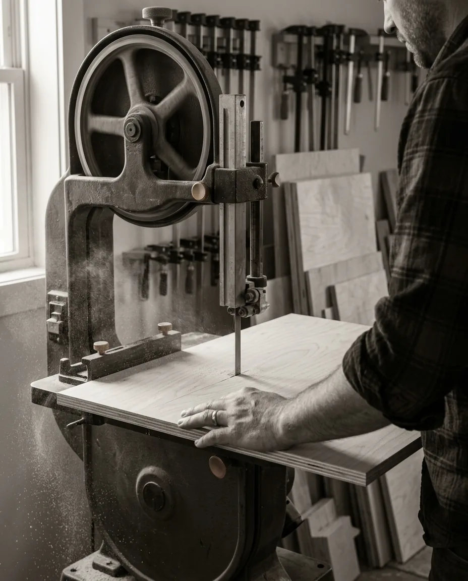 A RidgeCraft craftsman at the assembly table